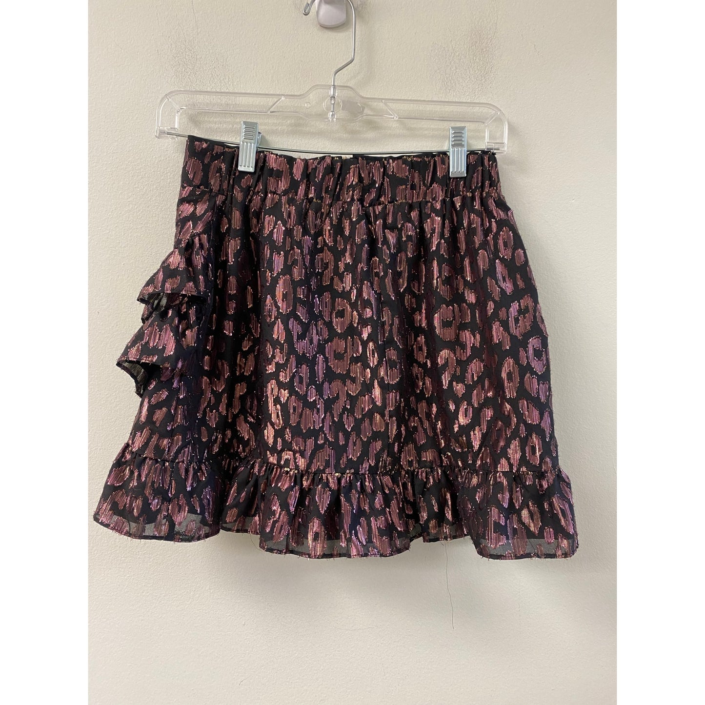 DO + BE Cheetah Print Ruffle Skirt Sz S