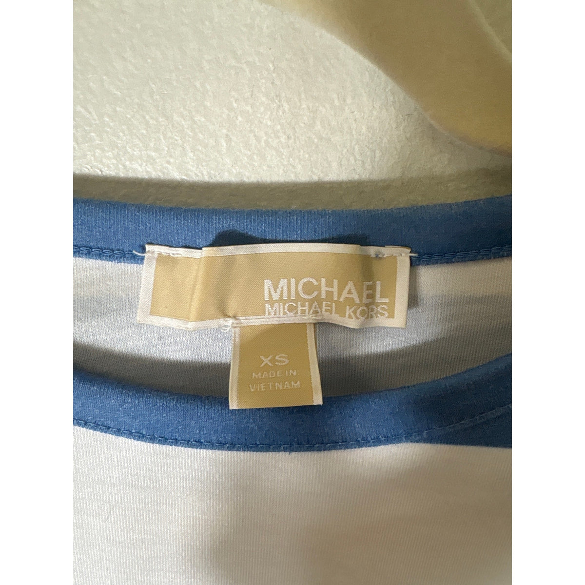 Michael Kors Blue and White Stripe Cotton Short Sleeve Sz XS