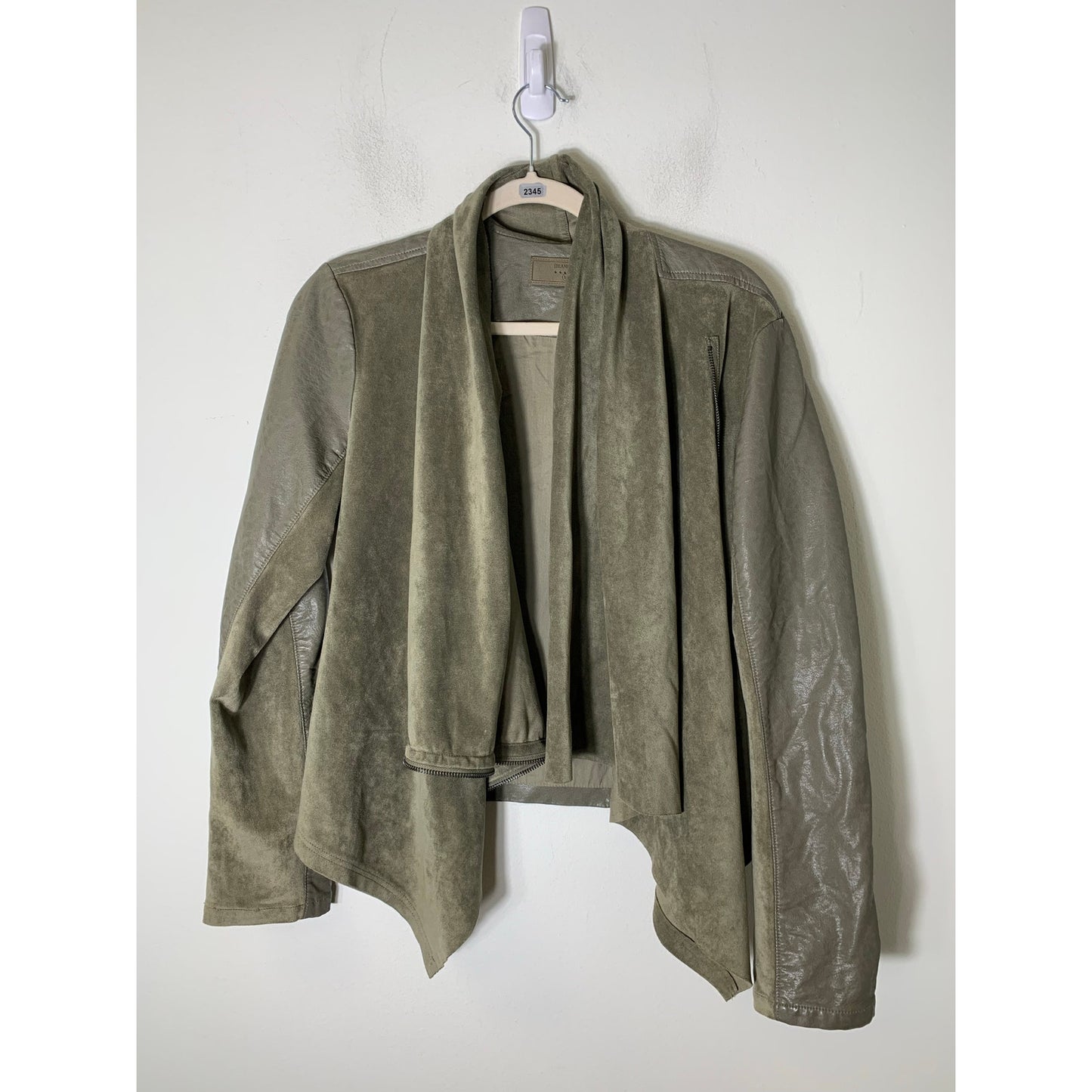Blank NYC Army Green Long Sleeve Mixed Media Jacket Sz M