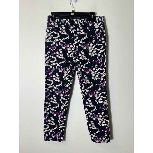 Banana Republic Green Floral Sloan Fit Ankle Pants Sz 4