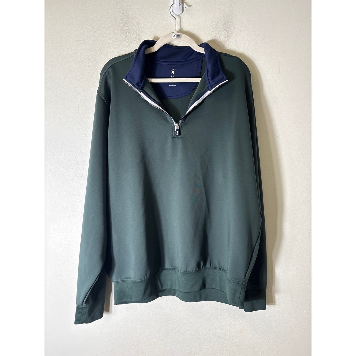 Men's Fairway & Greene Dark Green Long Sleeve Quarter Zip Pullover Sz XL