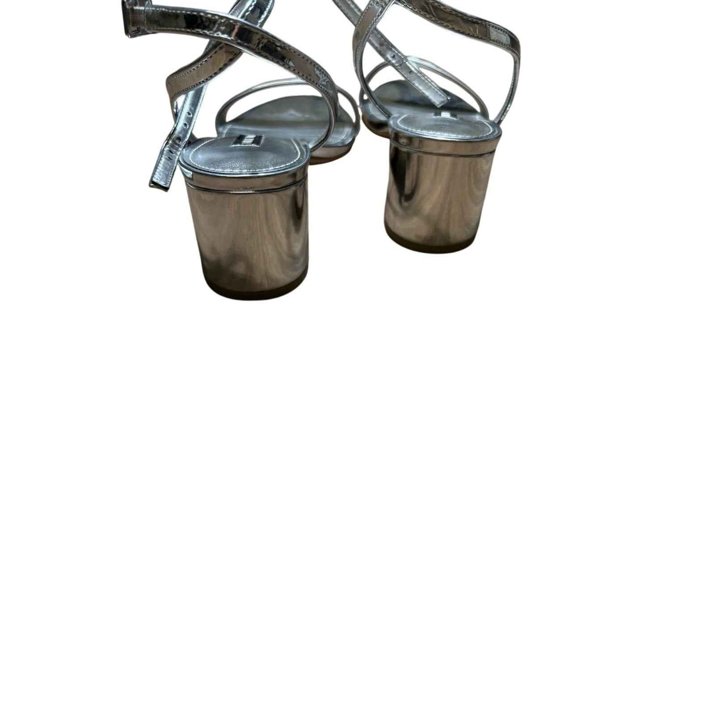 Nine West Silver Strappy Heels Sz 9