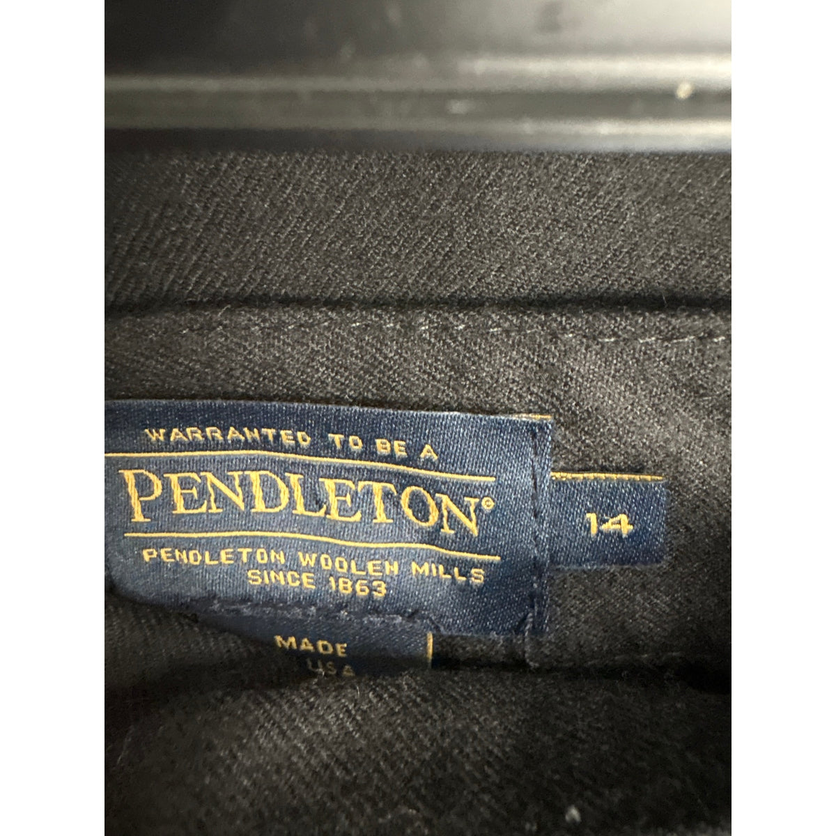 Pendleton Black Wool Skirt Sz 14