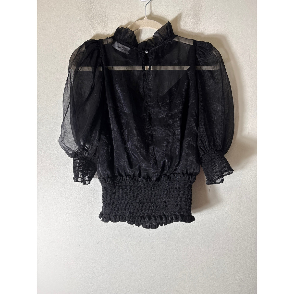 Do+BE Black Sheer Party Top Sz S