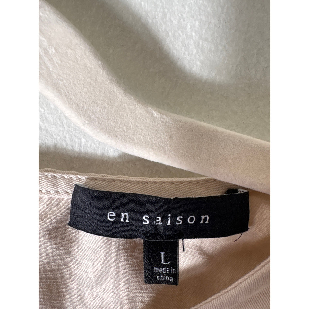 En Saison Light Khaki Long Sleeve Top Sz L