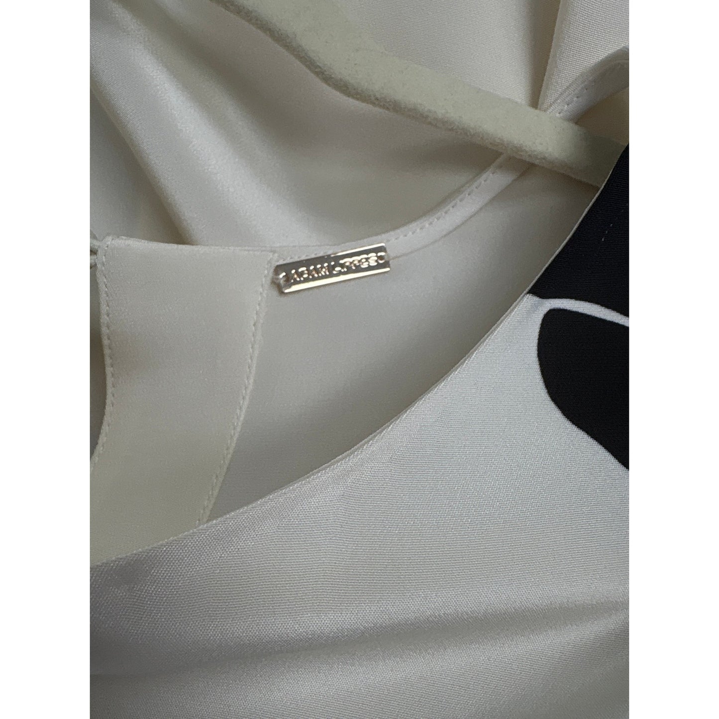 Adam Lippes Cream and Black Silk Half Sleeve Tunic sz 12