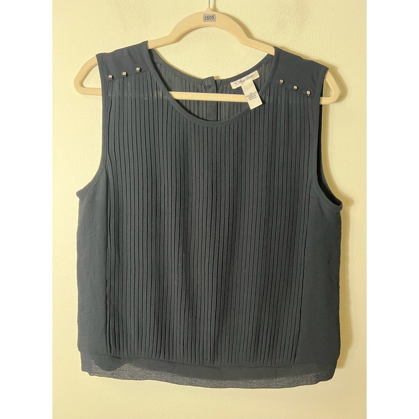 Calvin Klein Black Sleeveless Ribbed Tank Sz M