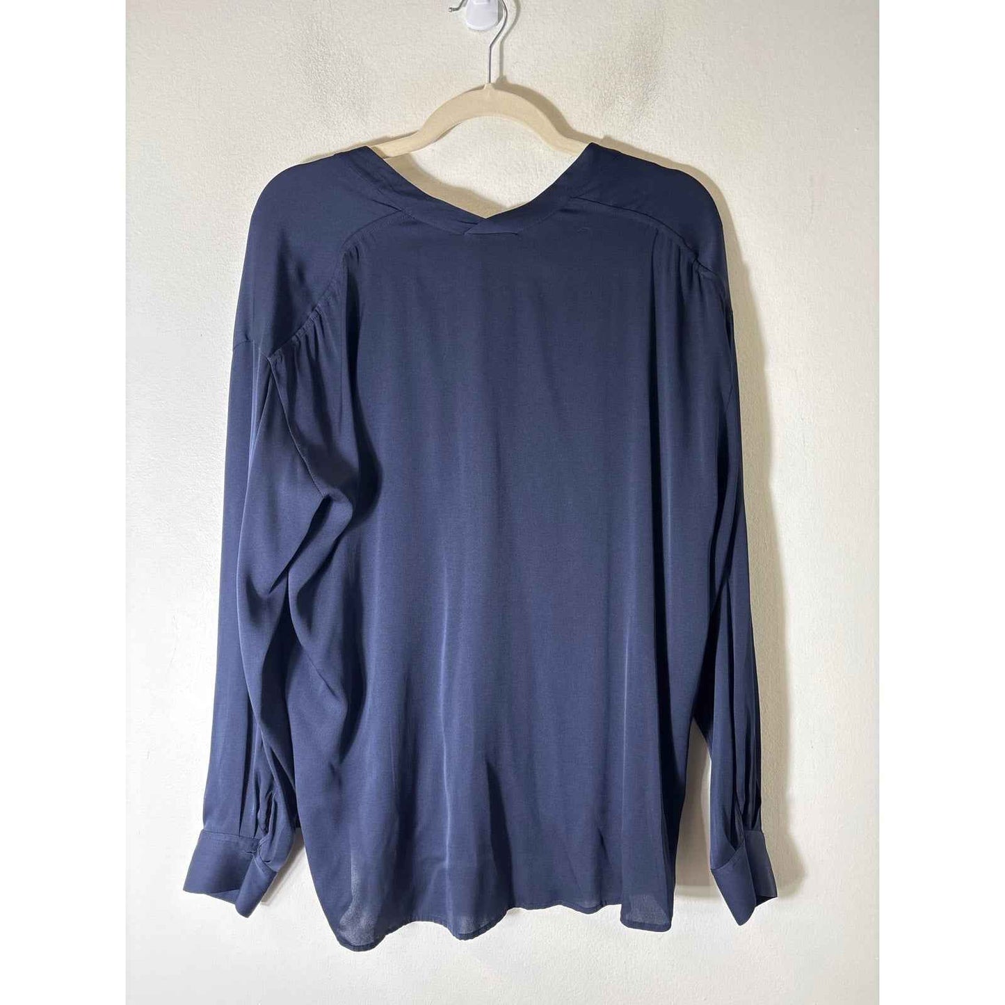 Vince Dark Navy Long Sleeve Silk Tunic sz 10
