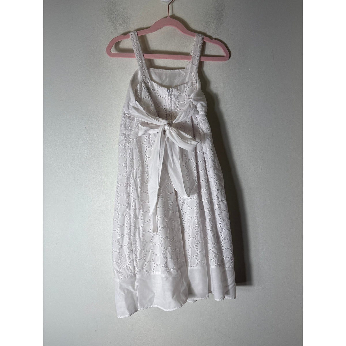 Girls Vintage Sweet HEart Rose White eyelet Dress sz 6x