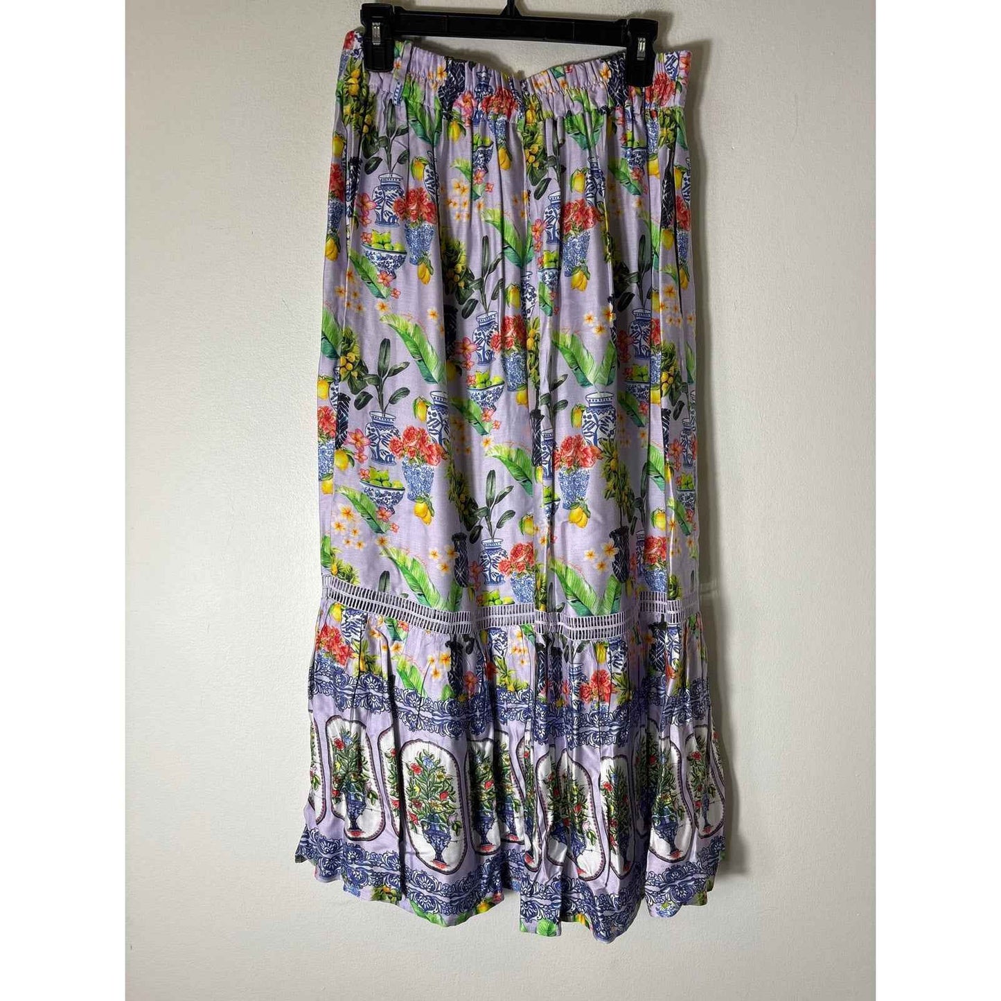 Emily Lovelock Purple Lemon and Lime Maxi Skirt Sz 6/8