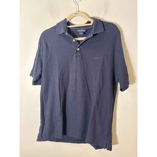 Men's Brooks Brothers Black Short Sleeve Cotton Polo Sz M