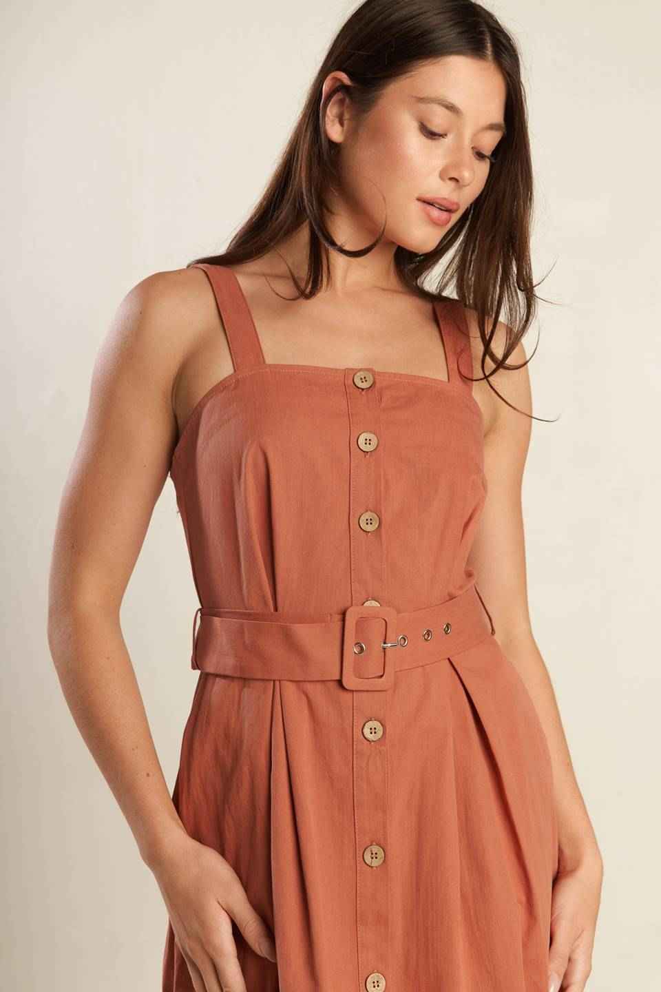 CALIFORNIA DREAMING WOVEN MIDI DRESS