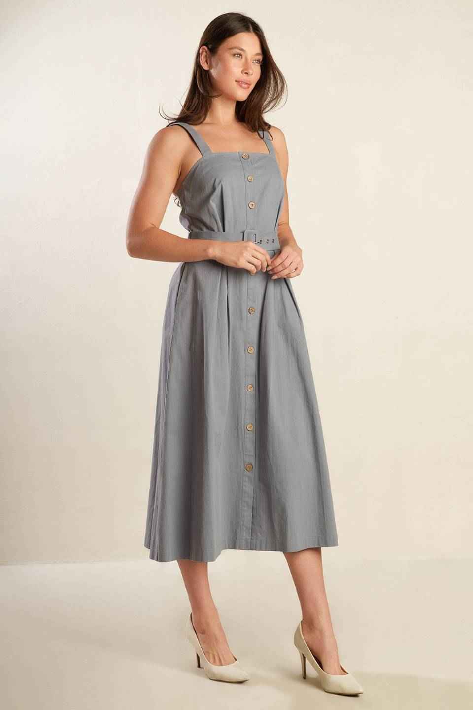 CALIFORNIA DREAMING WOVEN MIDI DRESS