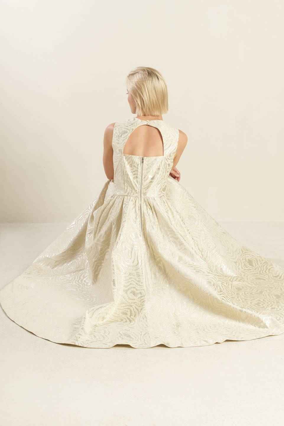 CHECK YOURSELF CHAMPAGNE WOVEN MIDI DRESS