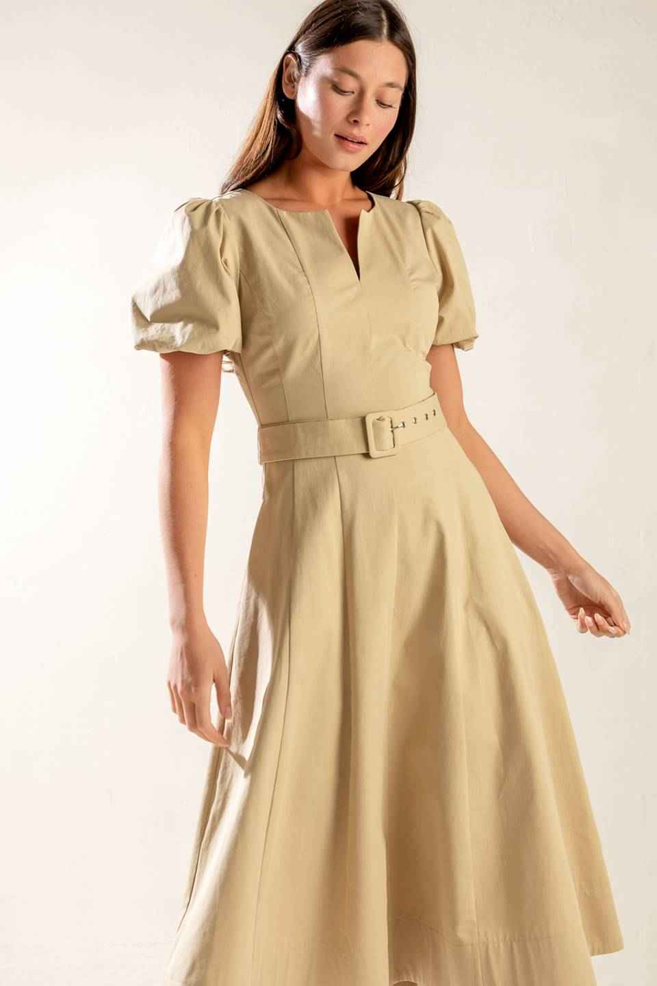 SUNLIT SOIREE WOVEN MIDI DRESS