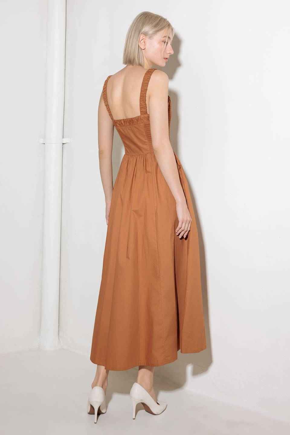 SOAK IN THE SUNSET WOVEN MIDI DRESS