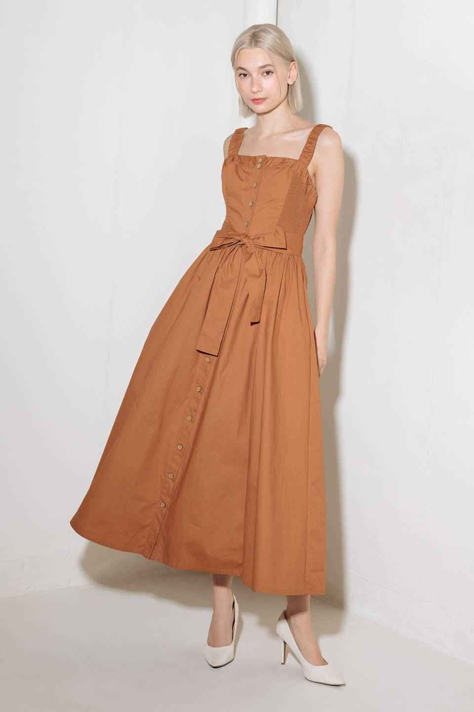 SOAK IN THE SUNSET WOVEN MIDI DRESS