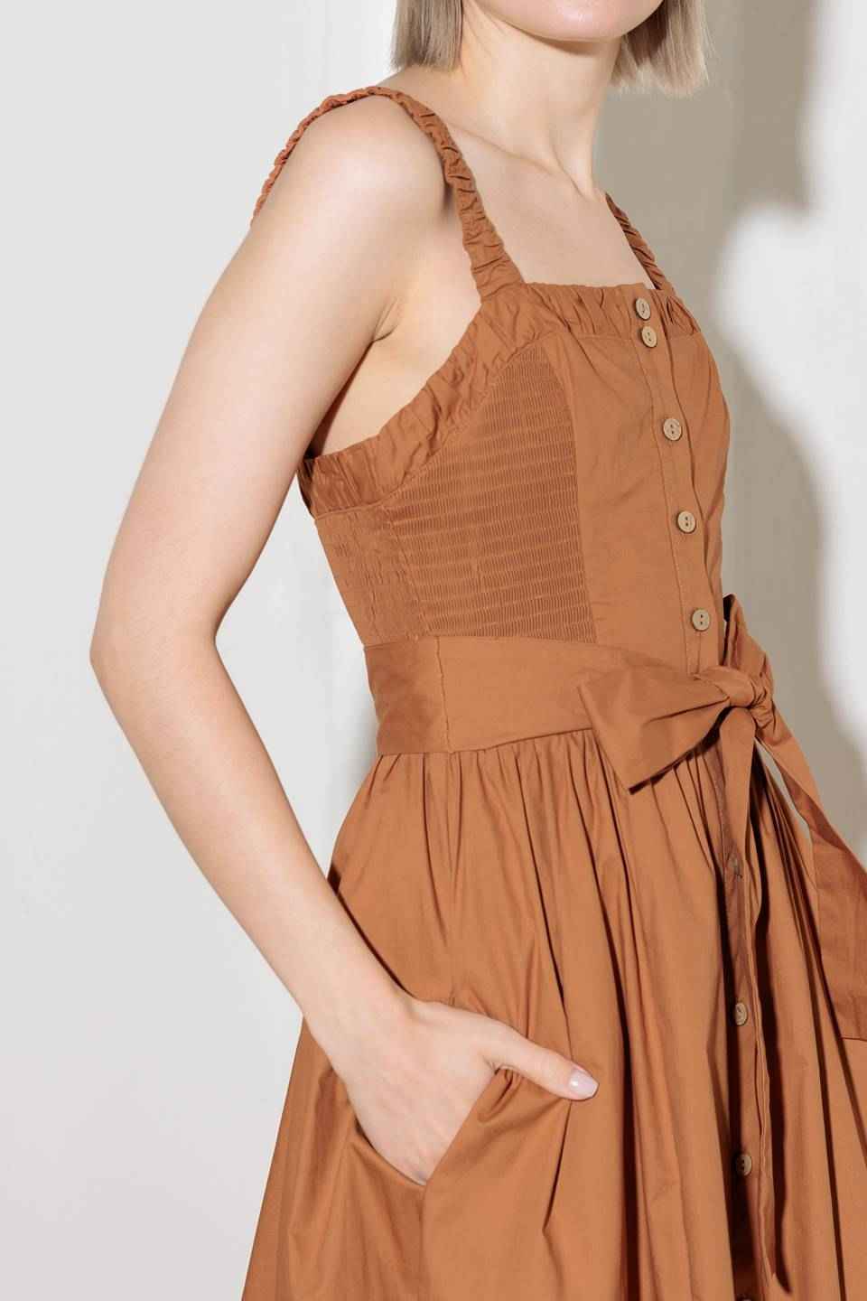 SOAK IN THE SUNSET WOVEN MIDI DRESS