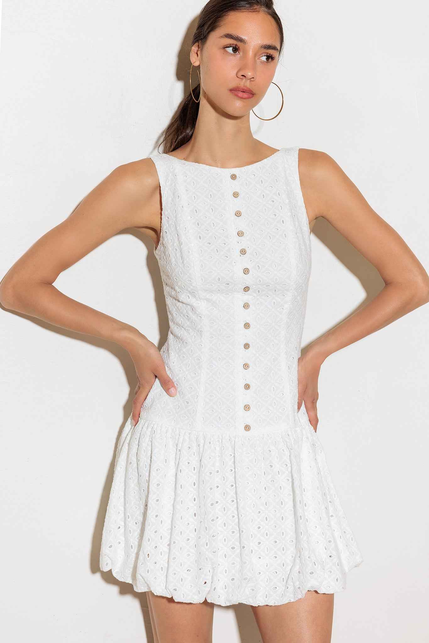 AT FIRST GLANCE WOVEN MINI DRESS