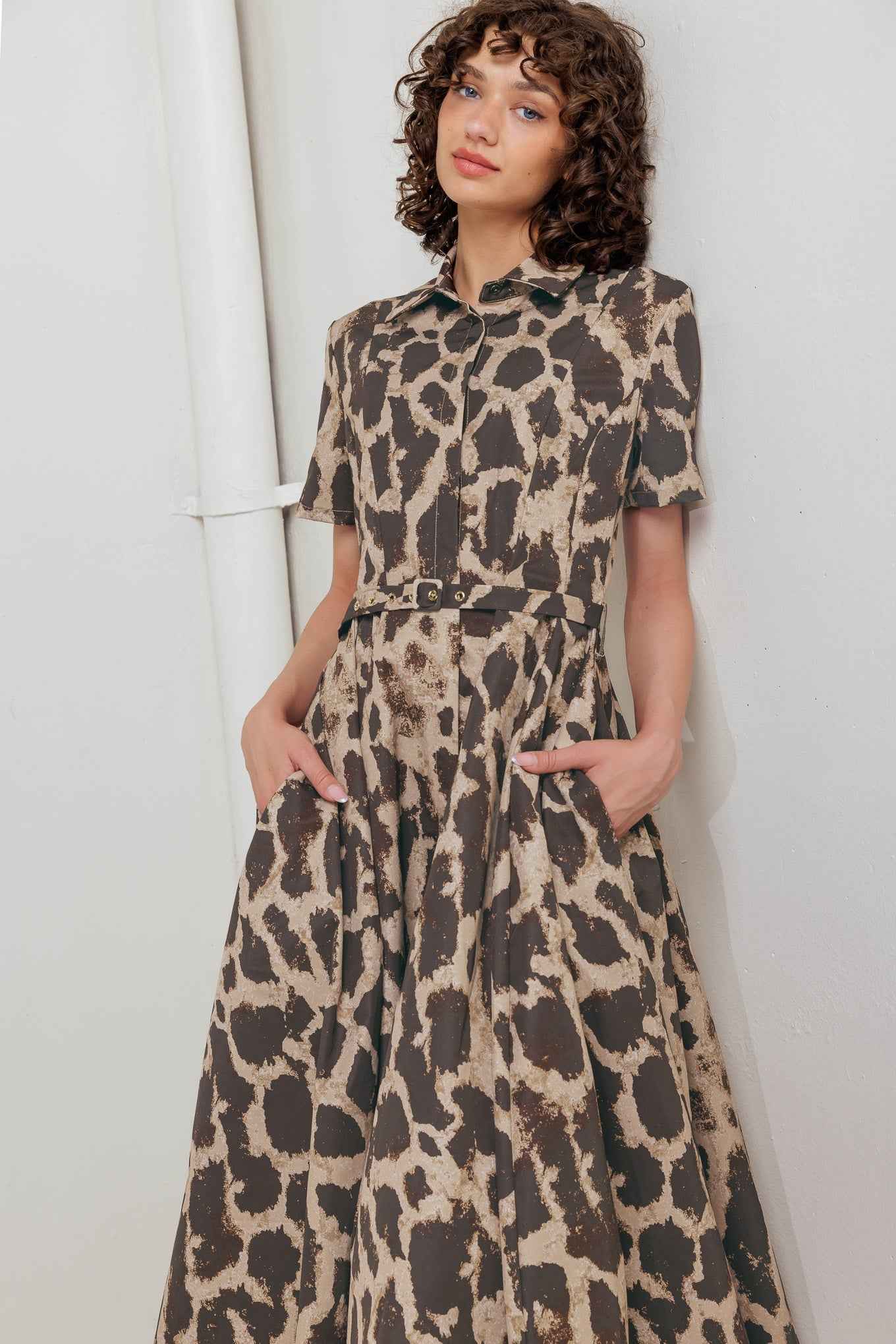 TAME GIRAFFE WOVEN MIDI DRESS