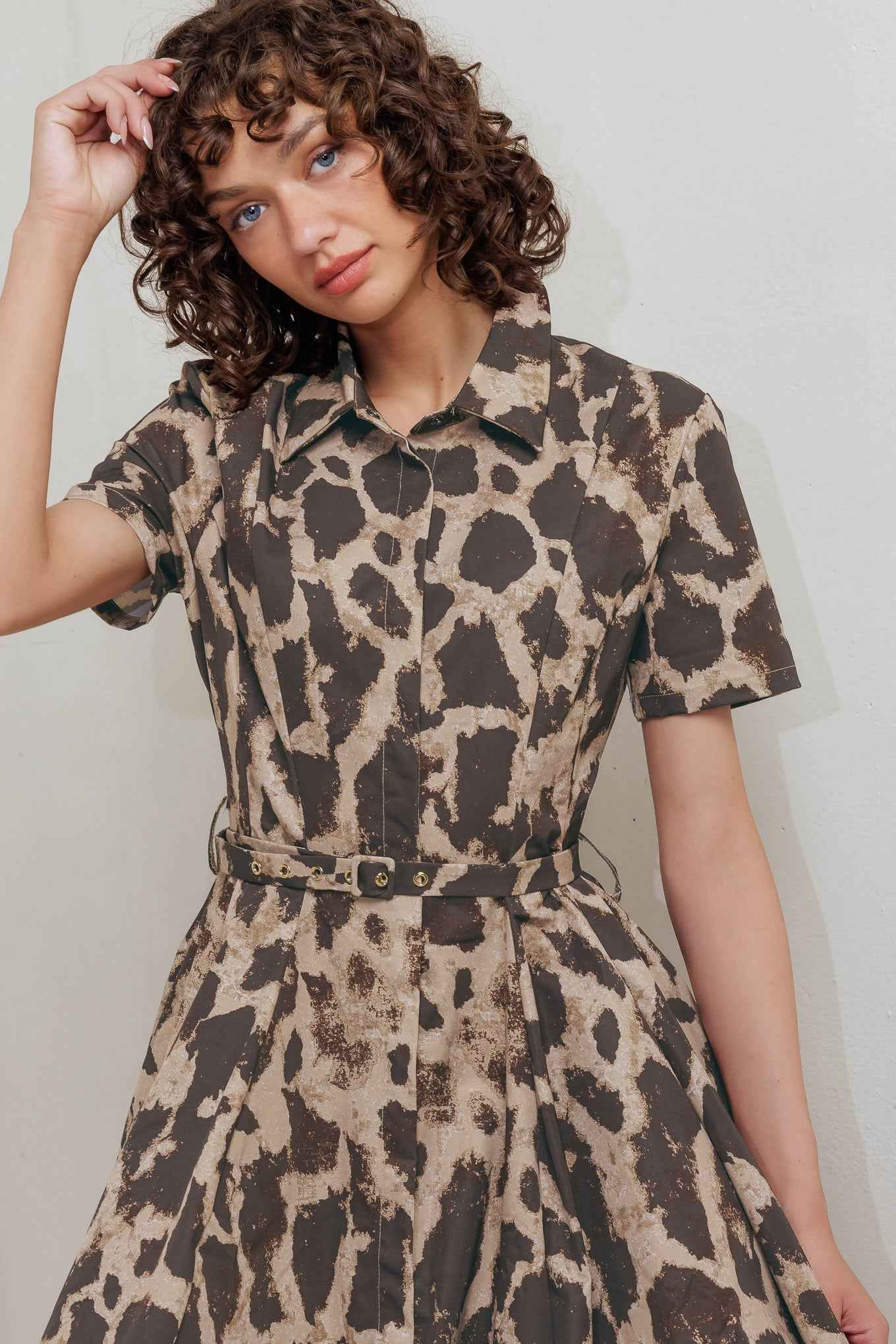 TAME GIRAFFE WOVEN MIDI DRESS