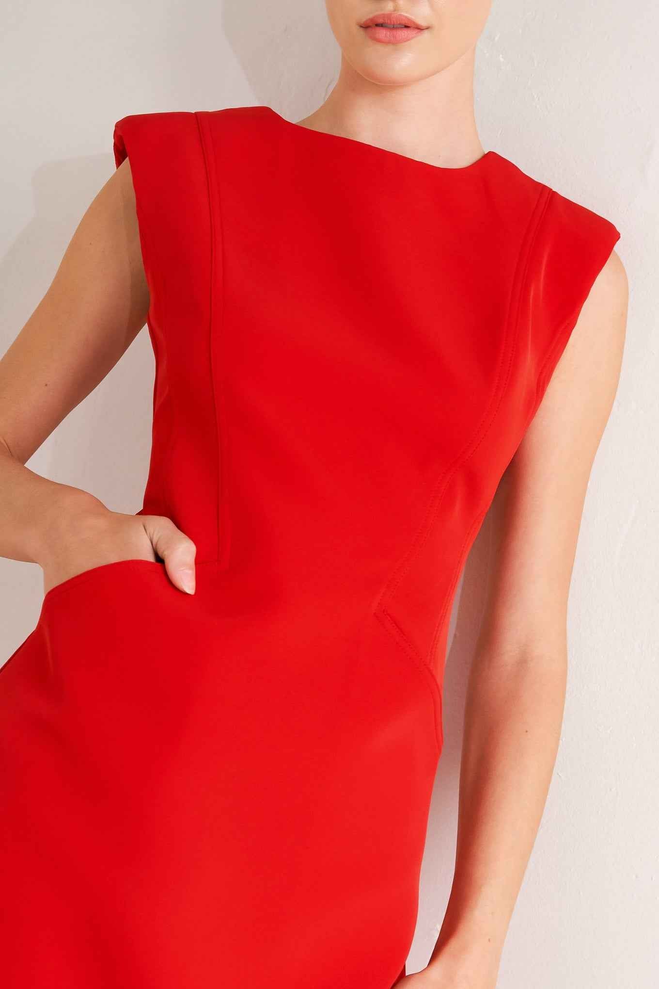 EFFORTLESS POLISH WOVEN SHIFT DRESS