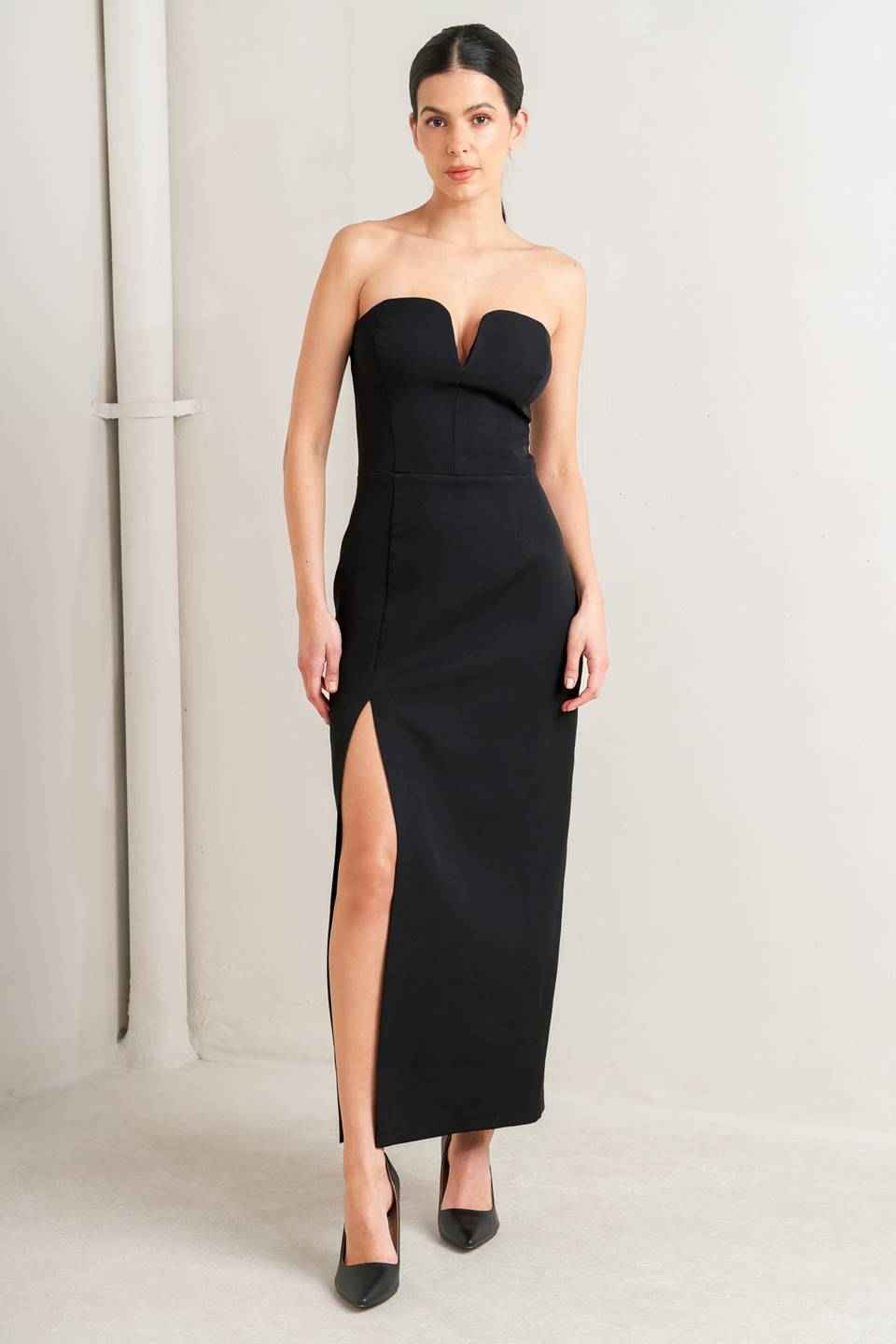 SECRET MOMENT WOVEN MIDI DRESS