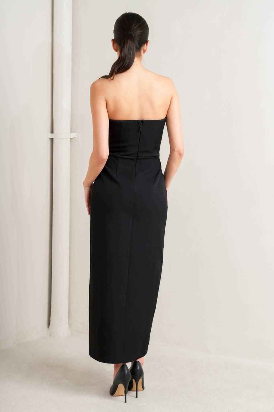 SECRET MOMENT WOVEN MIDI DRESS