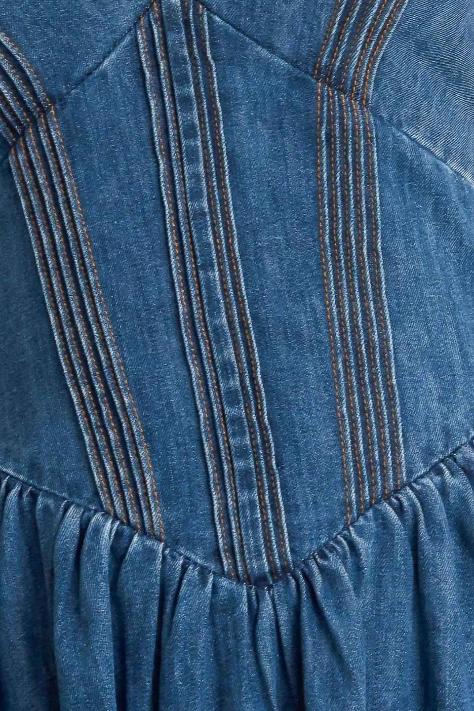 BLUE BALLET DENIM MIDI DRESS