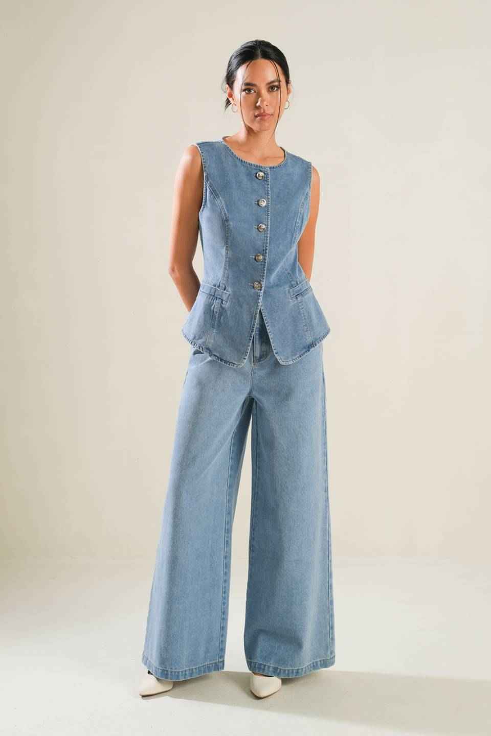 ADVENTURE AWAITS DENIM VEST