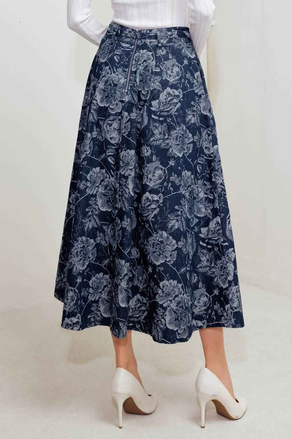 URBAN MUSE JACQUARD DENIM SKIRT