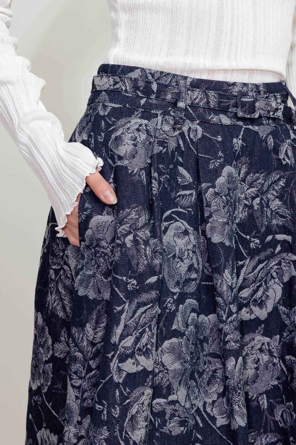 URBAN MUSE JACQUARD DENIM SKIRT