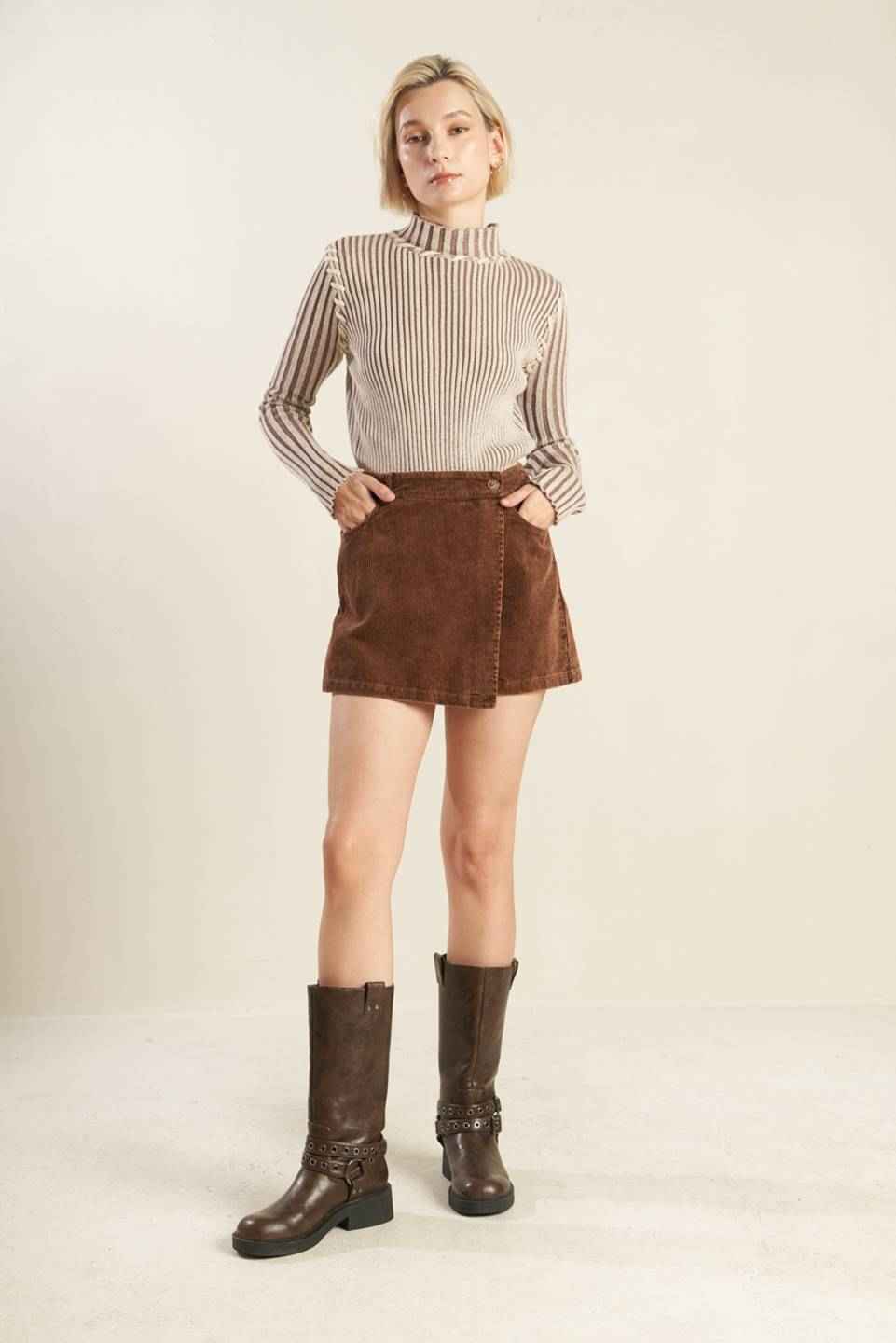 ESCAPING REALITY CORDUROY SKIRT