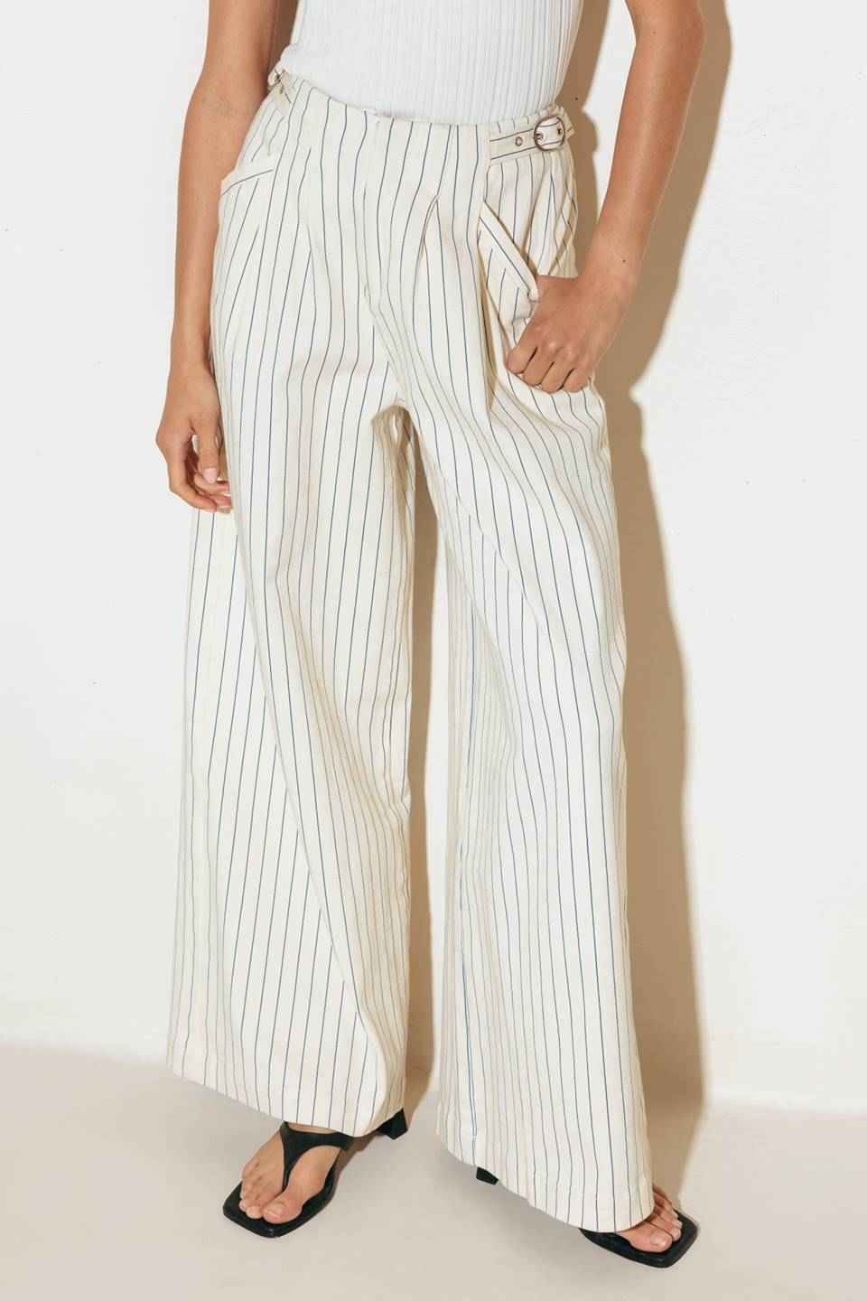 COFFEE RUN STRIPED WOVEN PANTS