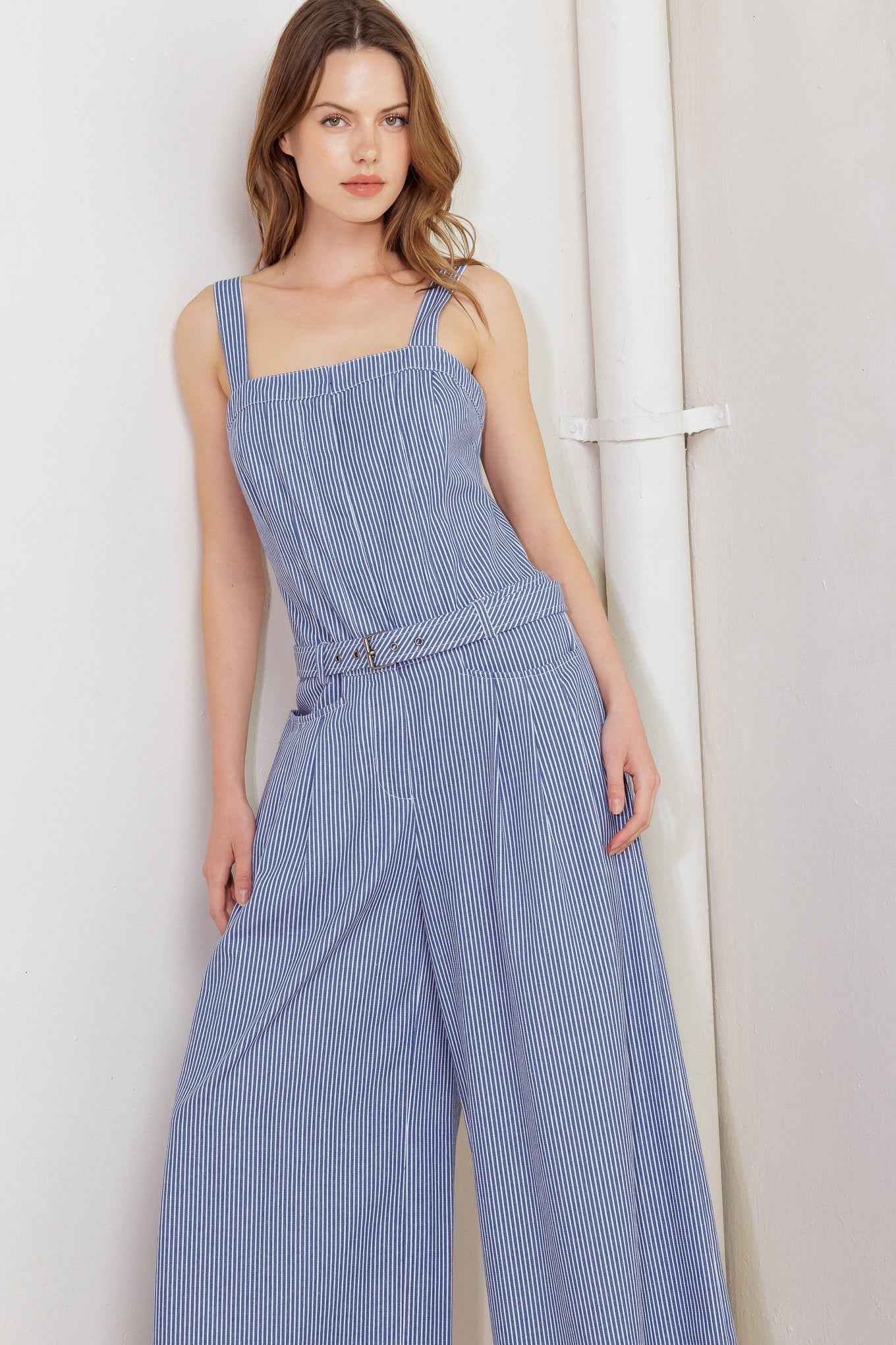 FRESH PETAL BLUE WOVEN JUMPSUIT