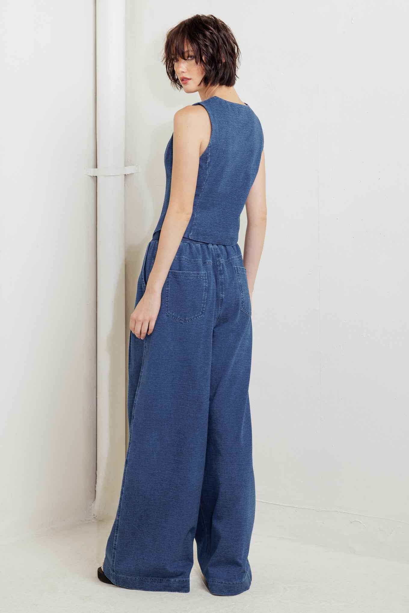 URBAN INDIGO FRENCH TERRY DENIM PANTS