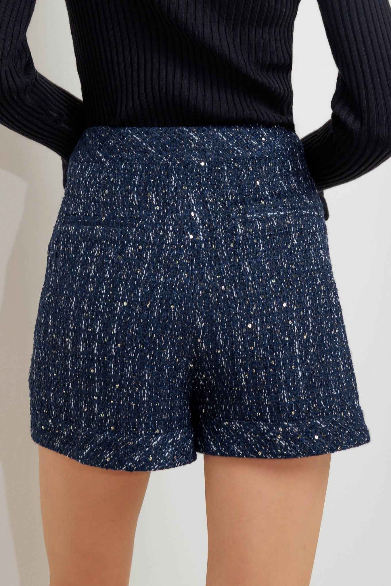 PARISIAN NAVY TWEED SKORT