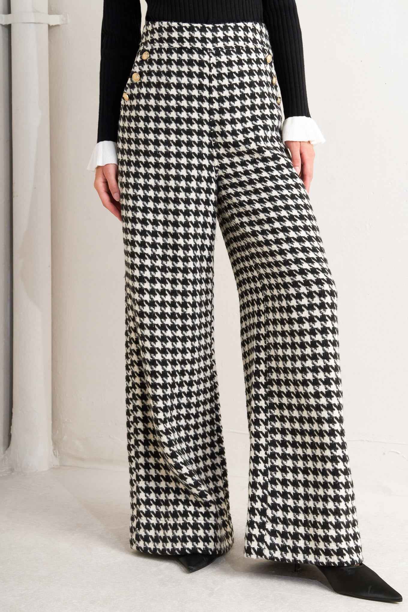 METRO ICON WOVEN HOUNDSTOOTH PANTS