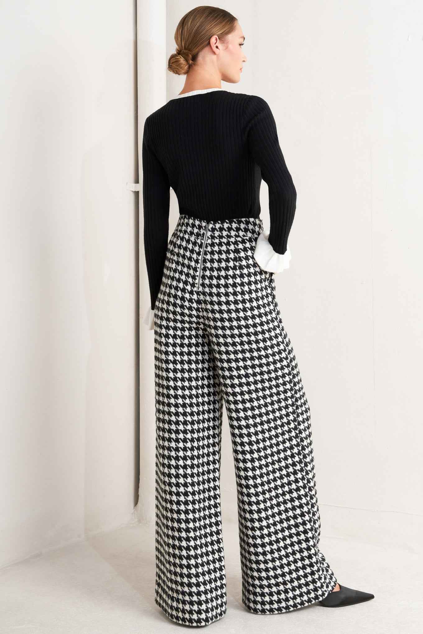 METRO ICON WOVEN HOUNDSTOOTH PANTS