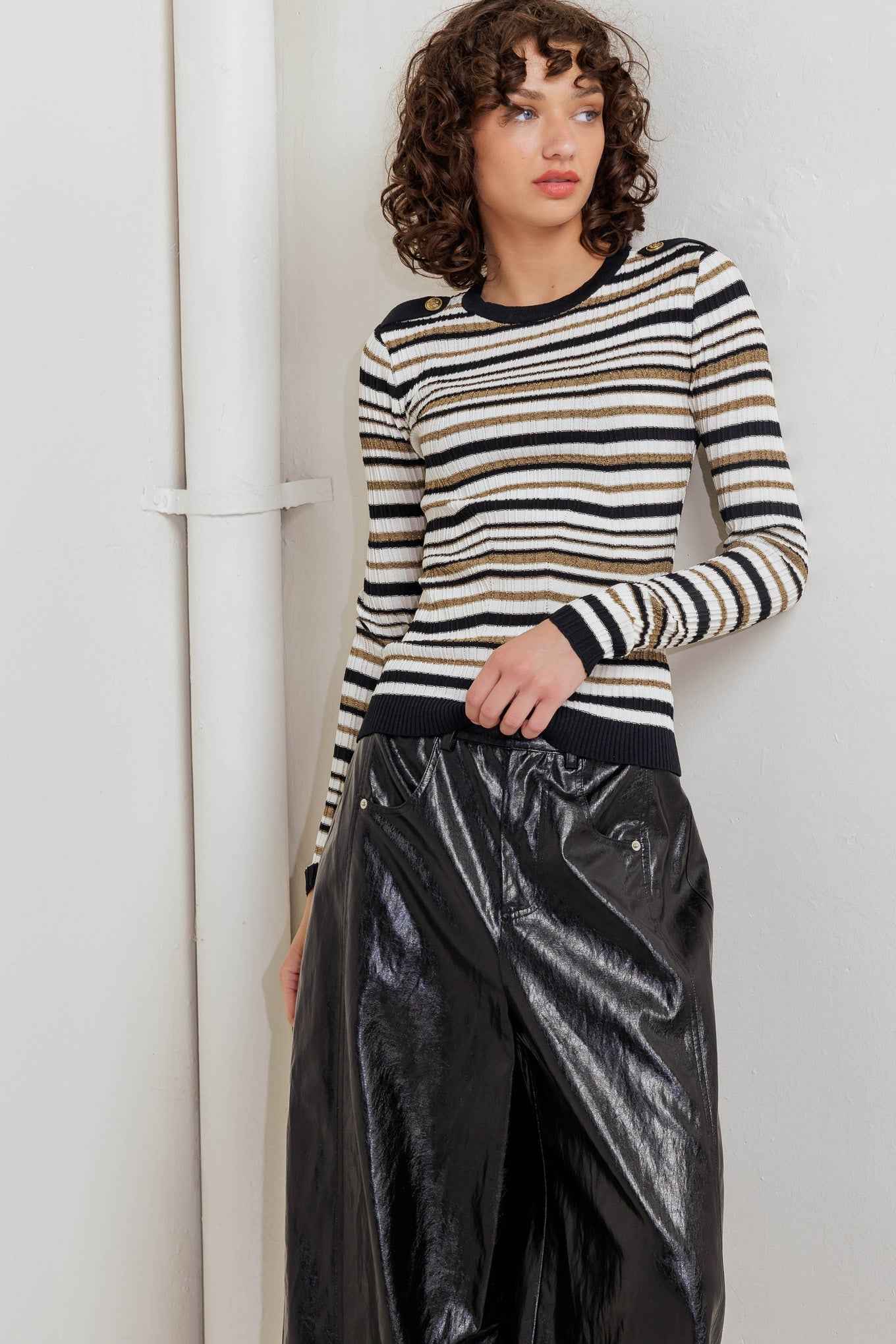SWEET STRIPE MUSE SWEATER KNIT TOP
