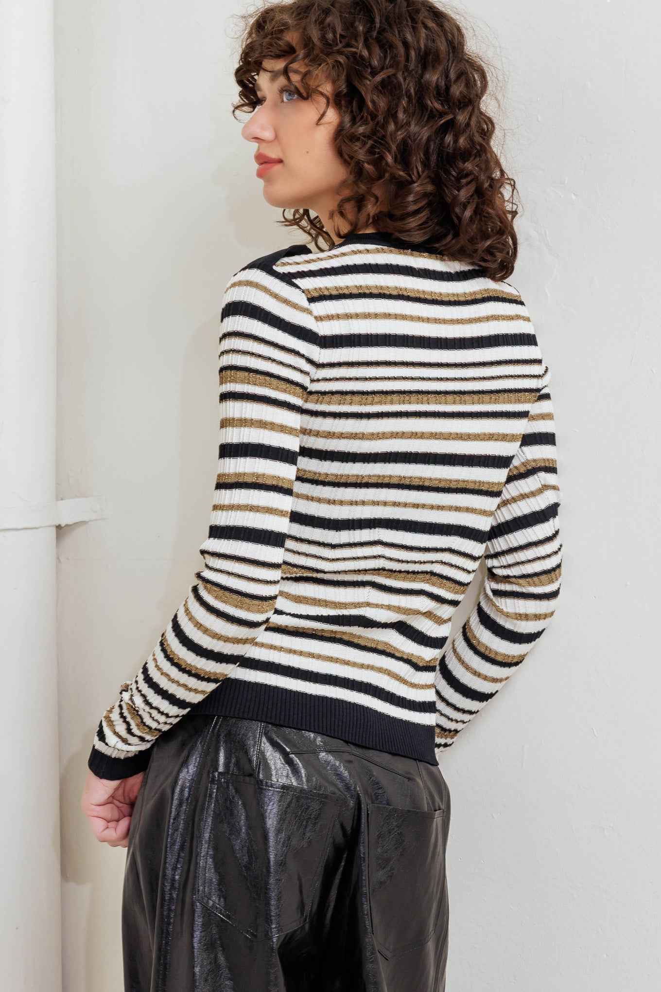 SWEET STRIPE MUSE SWEATER KNIT TOP