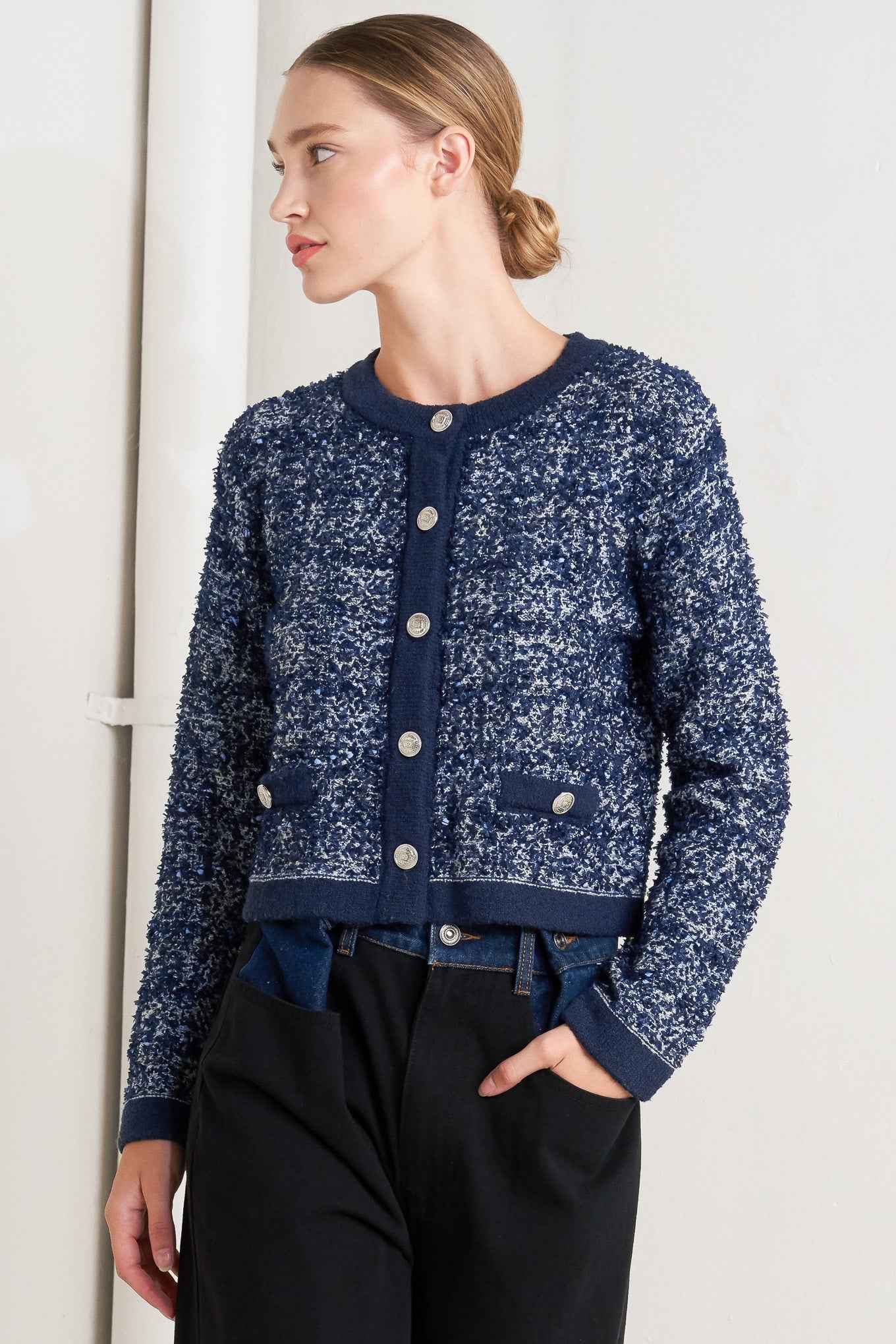 BOUTIQUE GLANCE SWEATER KNIT CARDIGAN