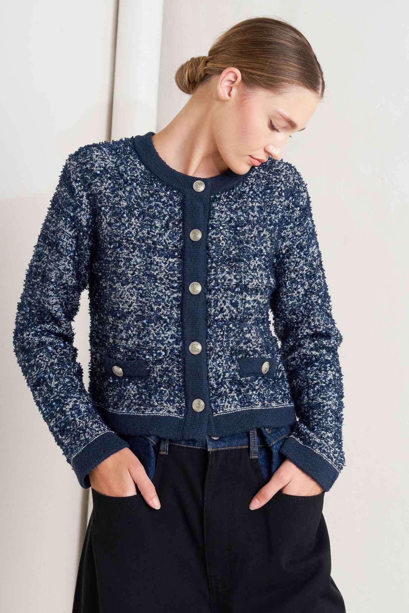 BOUTIQUE GLANCE SWEATER KNIT CARDIGAN