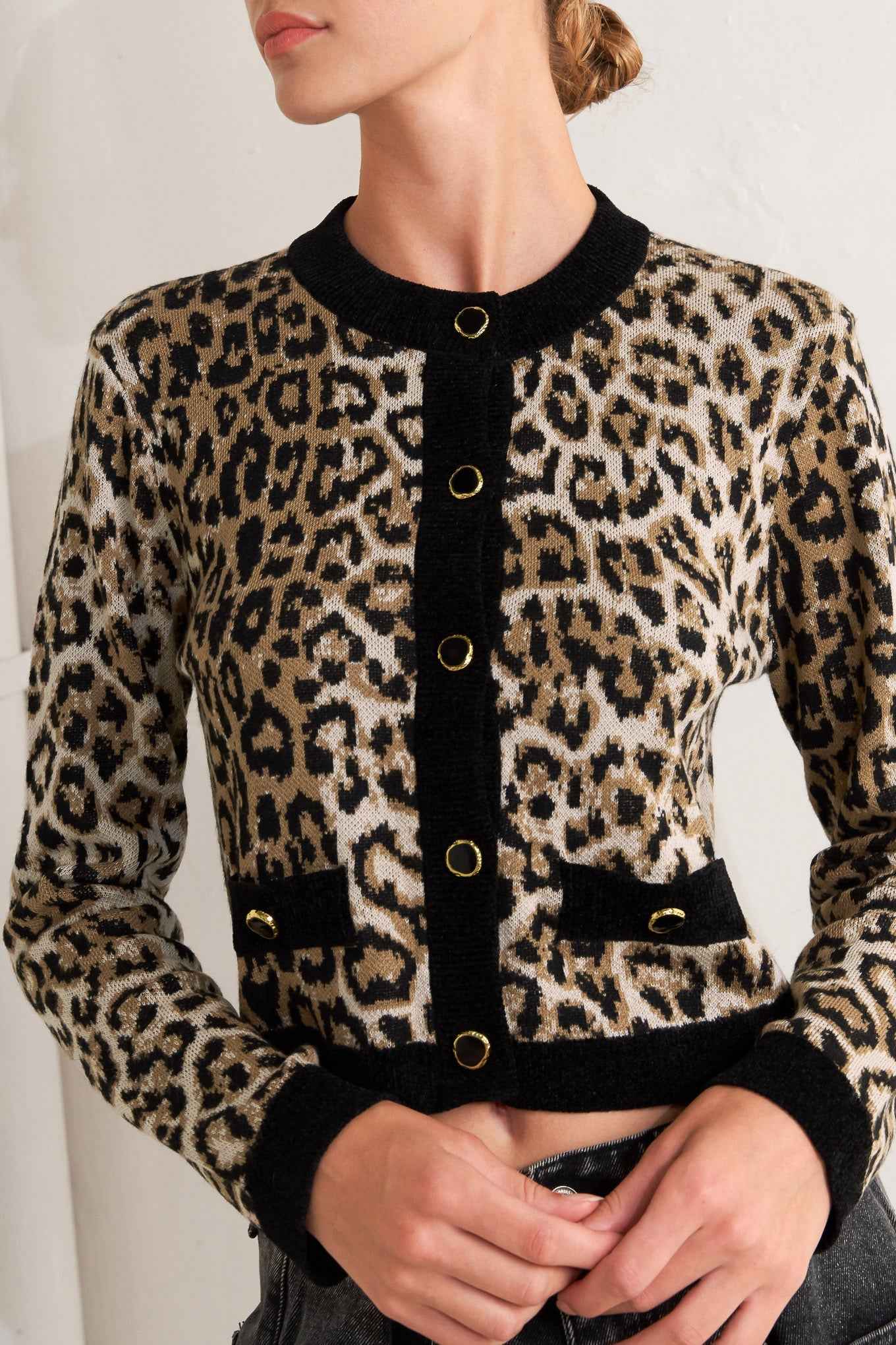 URBAN GODDESS LEOPARD SWEATER CARDIGAN