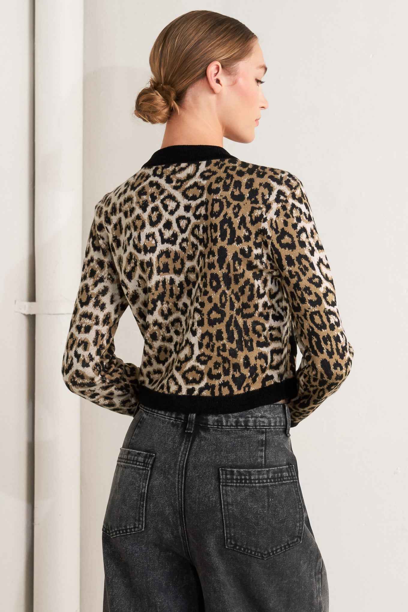 URBAN GODDESS LEOPARD SWEATER CARDIGAN