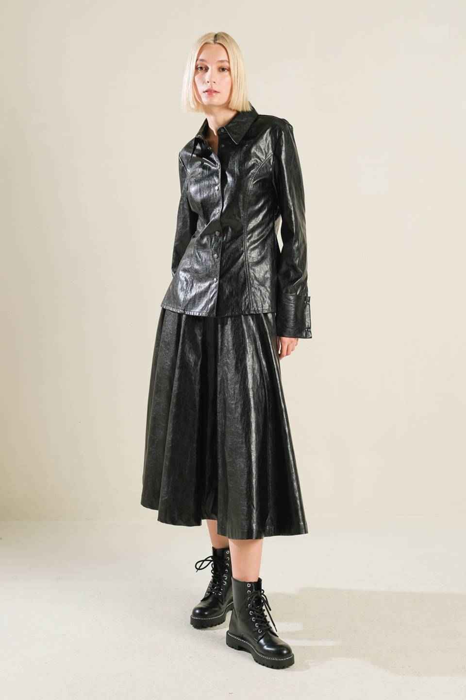 MY HEART TO YOU FAUX LEATHER TOP