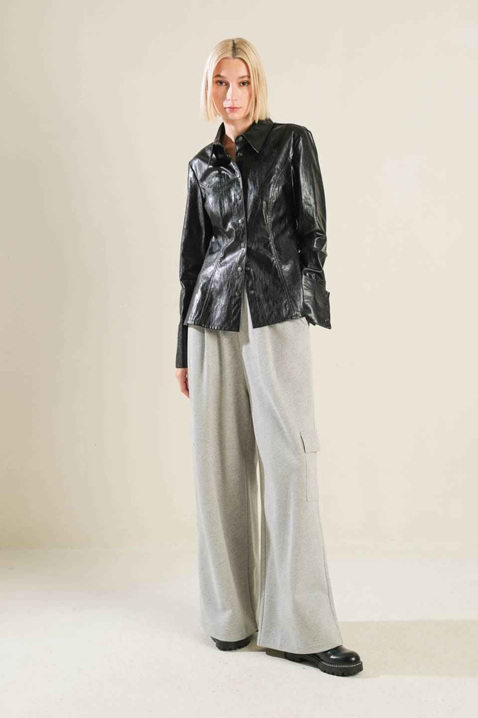 MY HEART TO YOU FAUX LEATHER TOP