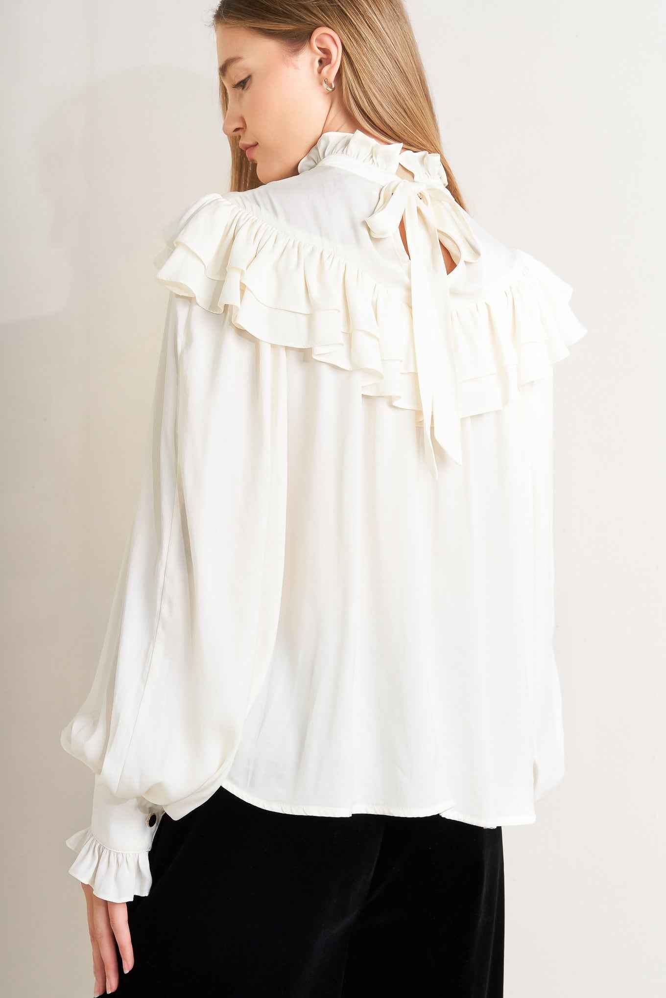 EDWARDIAN WALTZ WOVEN TOP