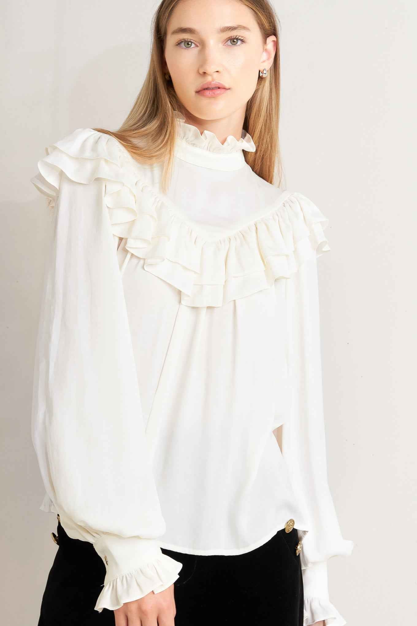 EDWARDIAN WALTZ WOVEN TOP