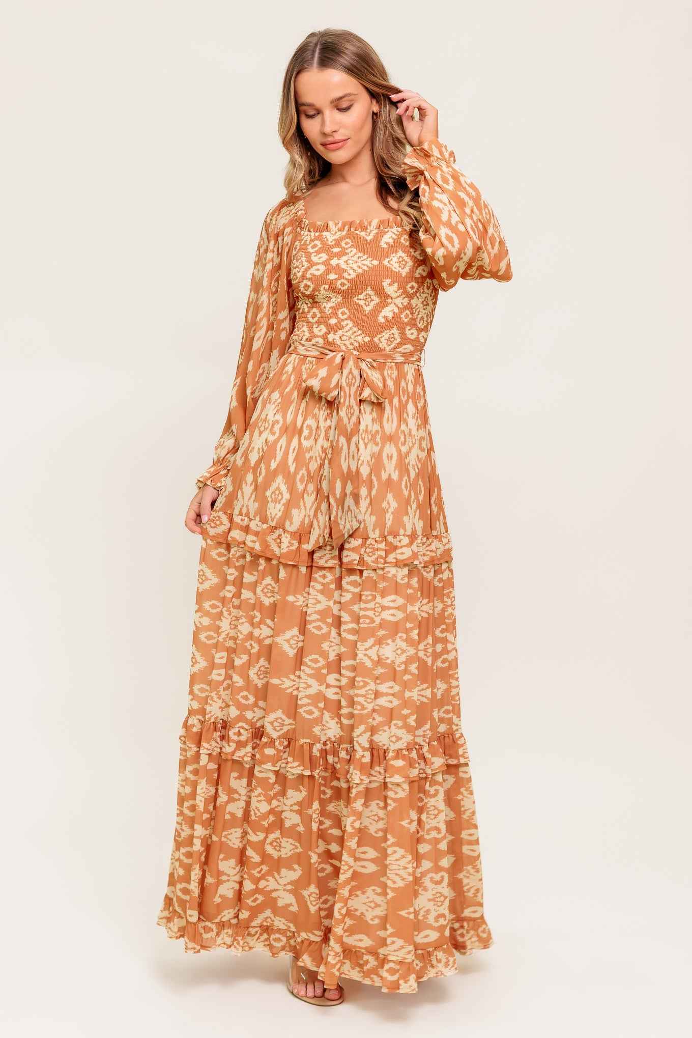 COSMOPOLITAN ELEGANCE WOVEN MAXI DRESS